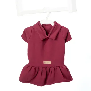 Vestido de Moletom Bichinho Chic Vinho no cabide-01